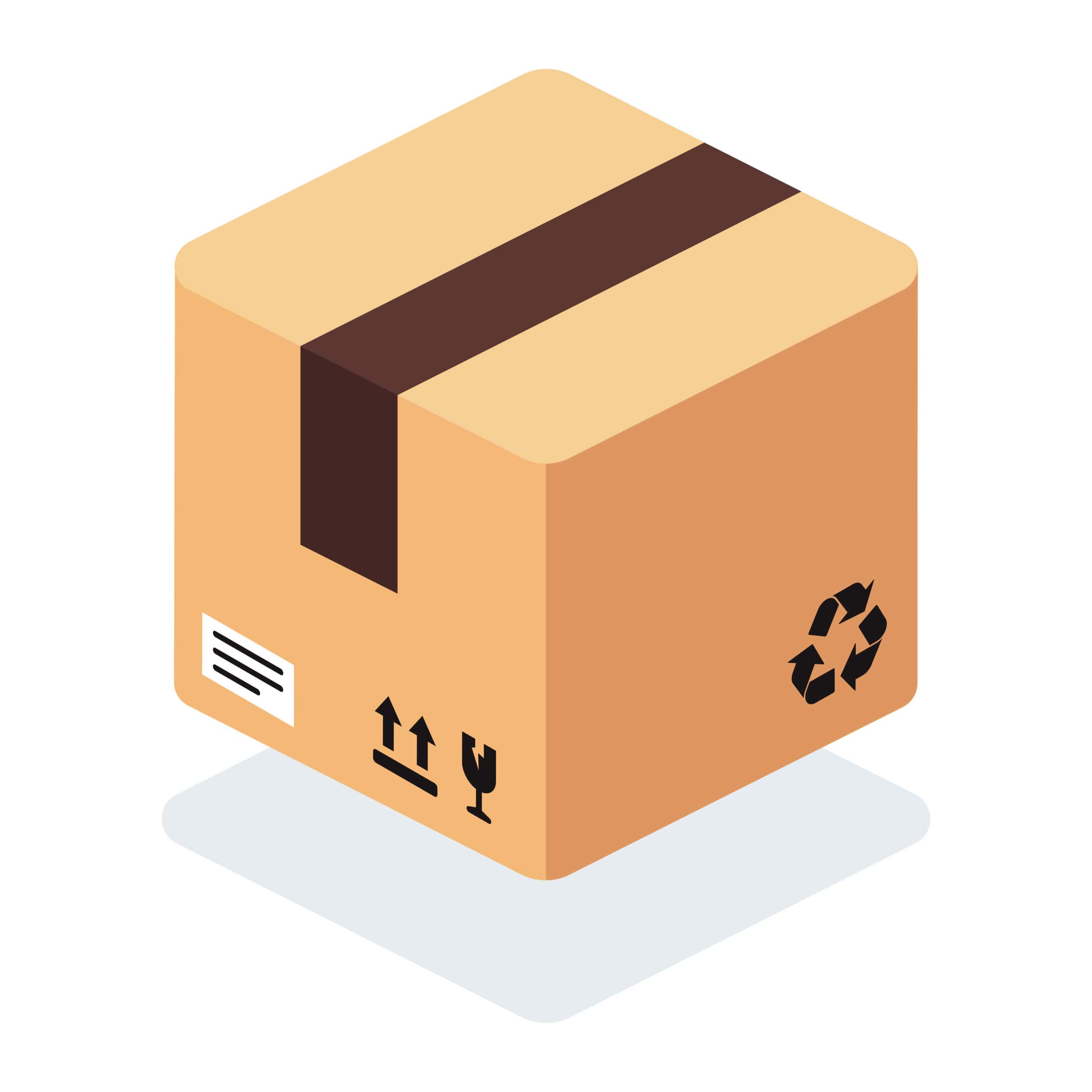 3D-Illustration eines Paketkartons